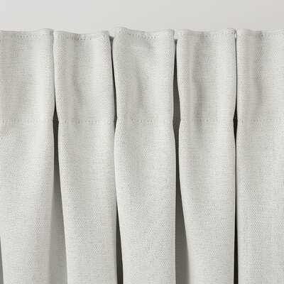 Blackout pencil pleat curtain textured white 140 x 280 cm 1 pc. 140 x 280