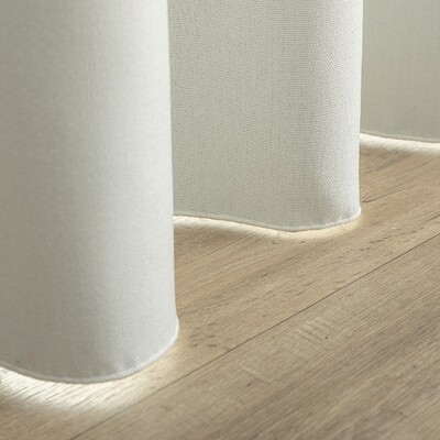 Blackout pencil pleat curtain textured white 140 x 280 cm 1 pc. 140 x 280