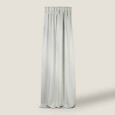Blackout pencil pleat curtain textured white 140 x 280 cm 1 pc. 140 x 280
