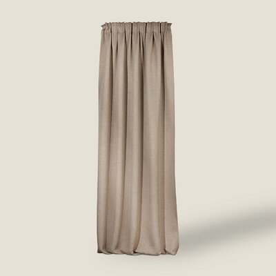 Blackout pencil pleat curtain textured beige 140 x 280 cm 1 pc. 14 x 280