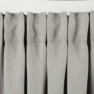 Blackout pencil pleat curtain textured gray 140 x 280 cm 1 pc. 140 x 280