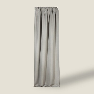 Blackout pencil pleat curtain textured gray 140 x 280 cm 1 pc. 140 x 280