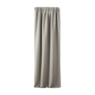 Blackout pencil pleat curtain textured gray 140 x 280 cm 1 pc. 140 x 280