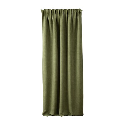 Blackout pencil pleat curtain textured green 140 x 280 cm 1 pc. 14 x 280