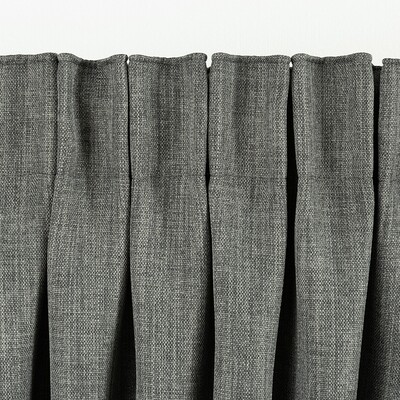 Blackout pencil pleat curtain textured dark gray 140 x 280 cm 1 pc. 140 x 280