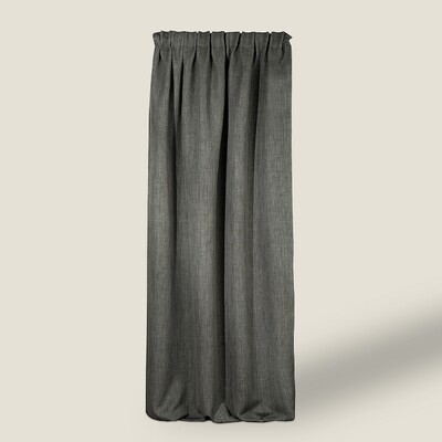 Blackout pencil pleat curtain textured dark gray 140 x 280 cm 1 pc. 140 x 280