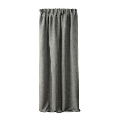 Blackout pencil pleat curtain textured dark gray 140 x 280 cm 1 pc. 140 x 280