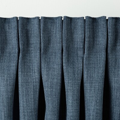 Blackout pencil pleat curtain textured dark blue 140 x 280 cm 1 pc. 140 x 280