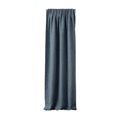 Blackout pencil pleat curtain textured dark blue 140 x 280 cm 1 pc. 140 x 280