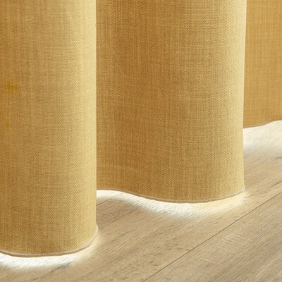 Blackout pencil pleat curtain textured mustard 140 x 280 cm 1 pc. 140 x 280