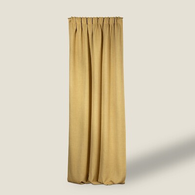 Blackout pencil pleat curtain textured mustard 140 x 280 cm 1 pc. 140 x 280