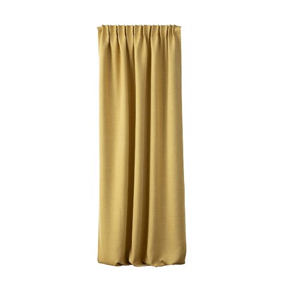 Blackout pencil pleat curtain textured mustard 140 x 280 cm 1 pc. 140 x 280