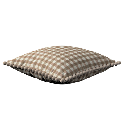 Pudebetræk<br/>Vera med pomponer 45 x 45 cm fra kollektionen Quadro, Stof: 136-06