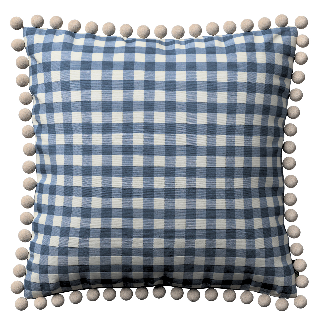 Kissenhülle Wera mit Bommeln, marinenblau-ecru , 45 x 45 cm, Quadro (136-01 günstig online kaufen