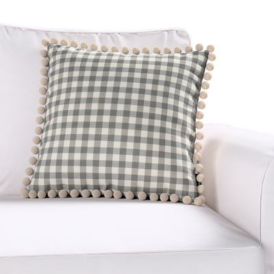 Pudebetræk<br/>Vera med pomponer 45 x 45 cm fra kollektionen Quadro, Stof: 136-11