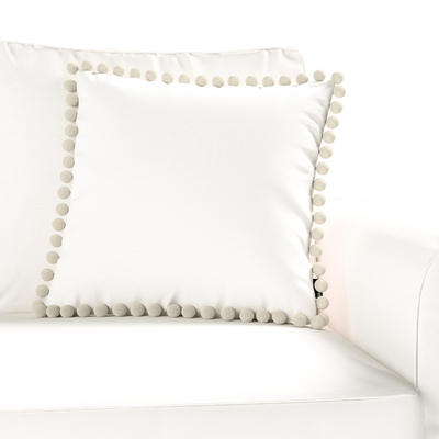 Pudebetræk<br/>Vera med pomponer 45 x 45 cm fra kollektionen Cotton Panama, Stof: 702-49