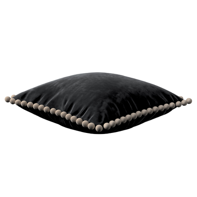 Kissenhülle Wera mit Bommeln 45 x 45 cm von der Kollektion Velvet, Stoff: 704-17