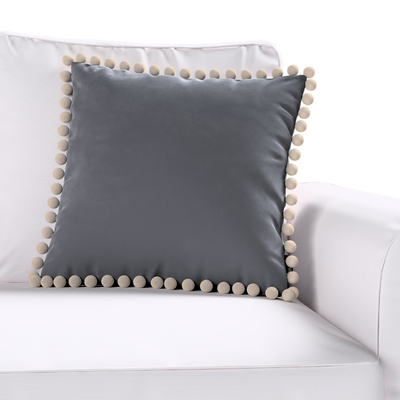 Pudebetræk<br/>Vera med pomponer 45 x 45 cm fra kollektionen Velvet, Stof: 704-12