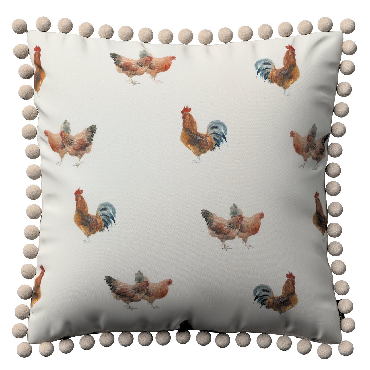 Kissenhülle Wera mit Bommeln, braun-creme, 45 x 45 cm, Flowers (141-80) günstig online kaufen