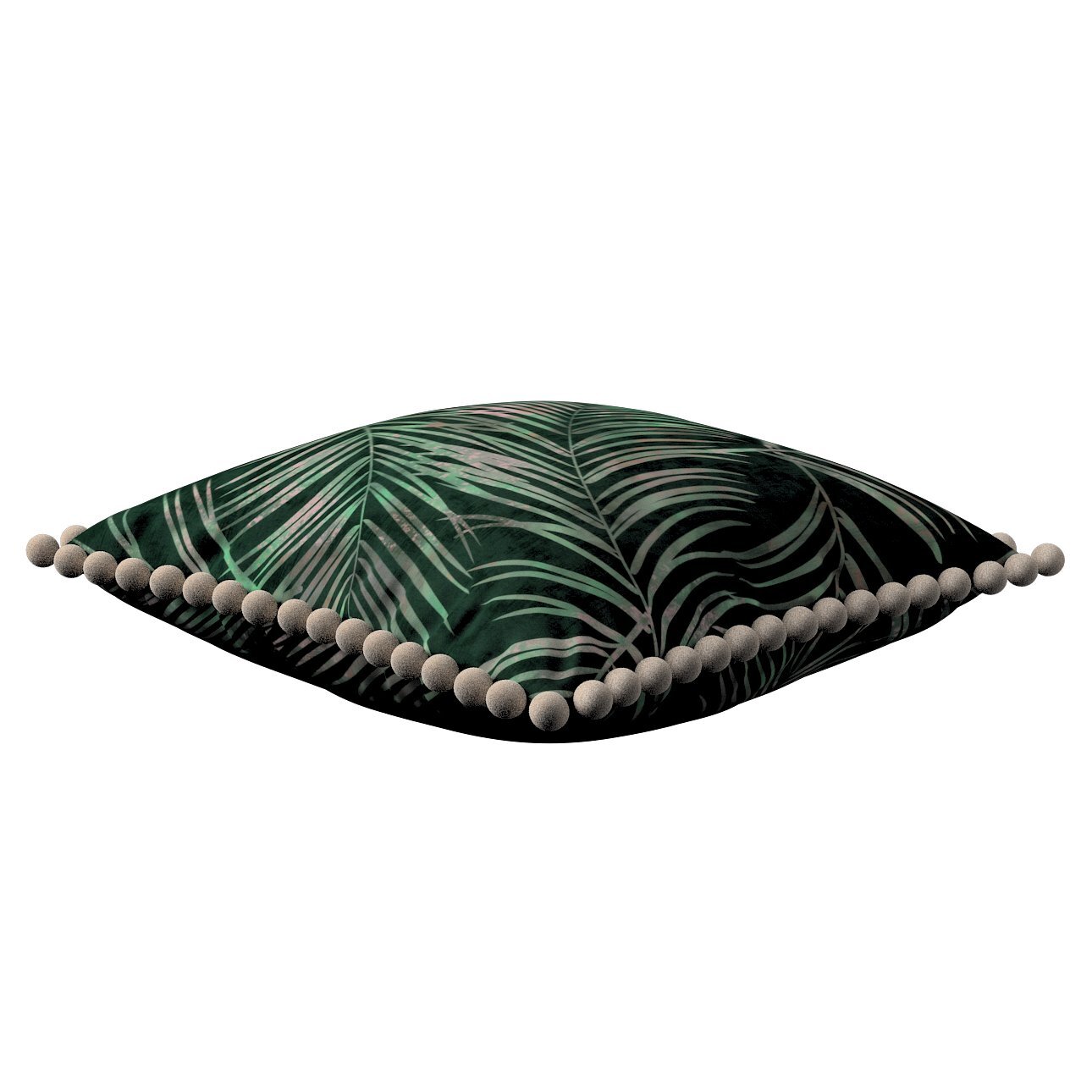 Kissenhülle Wera mit Bommeln, waldgrün, 45 x 45 cm, Velvet (704-21) günstig online kaufen