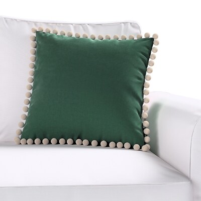 Věra - potah na polštář ozdobné bambulky po obvodu 45 x 45 cm v kolekci Velvet, látka: 704-25