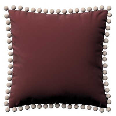 Věra - potah na polštář ozdobné bambulky po obvodu 45 x 45 cm v kolekci Velvet, látka: 704-37