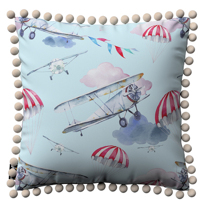 Daisy cushion covers with pom poms