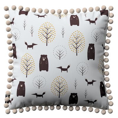 Daisy cushion covers with pom poms