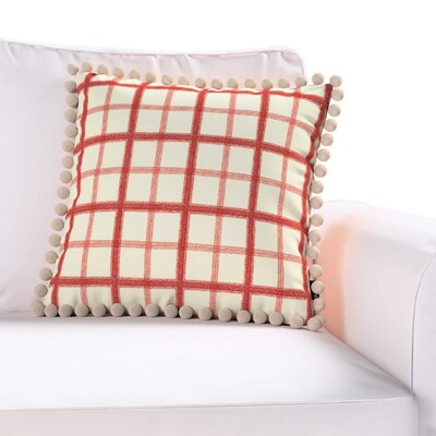 Kissenhülle Wera mit Bommeln 45 x 45 cm von der Kollektion Avinon, Stoff: 131-15