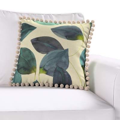 Věra - potah na polštář ozdobné bambulky po obvodu 45 x 45 cm v kolekci Gardenia, látka: 143-15