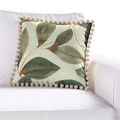 Věra - potah na polštář ozdobné bambulky po obvodu 45 x 45 cm v kolekci Gardenia, látka: 143-17