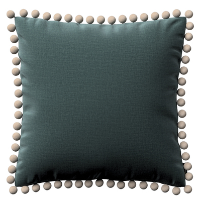 Věra - potah na polštář ozdobné bambulky po obvodu 45 x 45 cm v kolekci Ingrid, látka: 705-36