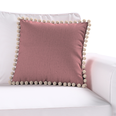 Věra - potah na polštář ozdobné bambulky po obvodu 45 x 45 cm v kolekci Linen, látka: 159-12