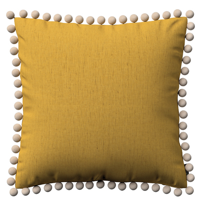 Vera cushion cover with pom poms honey 159 14 45 x 45 cm 18 x 18 inch Dekoria