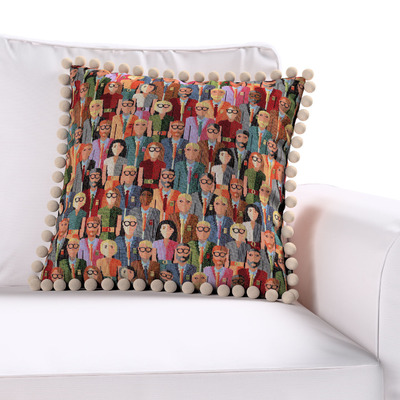 Pudebetræk<br/>Vera med pomponer 45 x 45 cm fra kollektionen Intenso Premium, Stof: 144-15