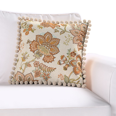 Kussenhoes Wera met pompons 45 x 45 cm van de collectie Intenso Premium, Stof: 144-27
