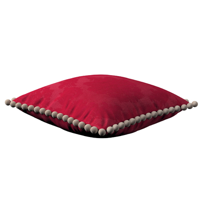 Vera cushion cover with pom poms 45 x 45 cm (18 x 18 inch) in collection Damasco, fabric: 613-13
