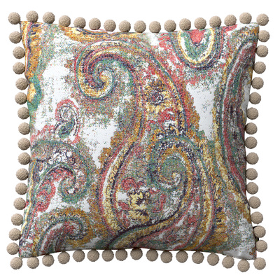 Kissenhülle Wera mit Bommeln 45 x 45 cm von der Kollektion Cosy Home, Stoff: 145-35
