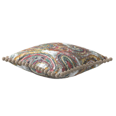 Kissenhülle Wera mit Bommeln 45 x 45 cm von der Kollektion Cosy Home, Stoff: 145-35