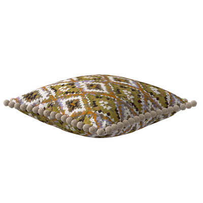 Kissenhülle Wera mit Bommeln 45 x 45 cm von der Kollektion Cosy Home, Stoff: 145-37
