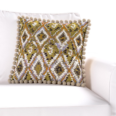 Kissenhülle Wera mit Bommeln 45 x 45 cm von der Kollektion Cosy Home, Stoff: 145-37