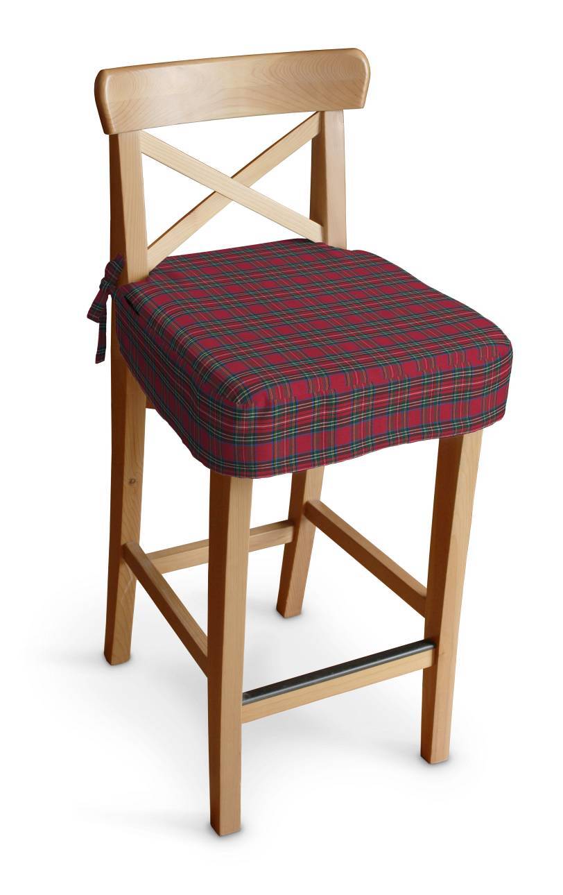 Sitzkissen für Barhocker Ingolf, rot-grün, Barstuhl  Ingolf, Quadro (126-29 günstig online kaufen