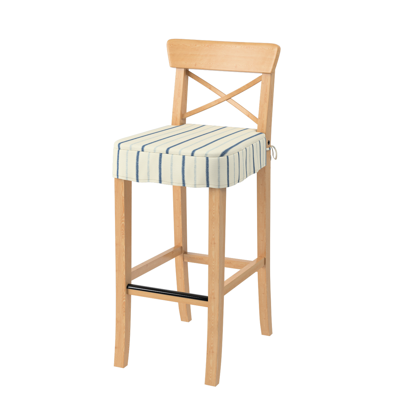 Sitzkissen für Barhocker Ingolf, creme- blau gestreift, Barstuhl  Ingolf, A günstig online kaufen