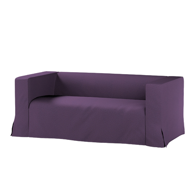 Klippan 2-seater floor length sofa cover with box pleats, violet