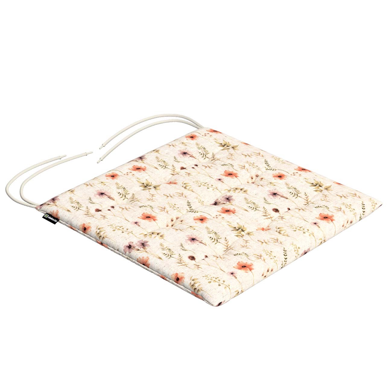 Stuhlkissen Jonas mit Bindeschnur, naturfarben, 40 x 40 x 3,5 cm, Hemp Blend (159-33)