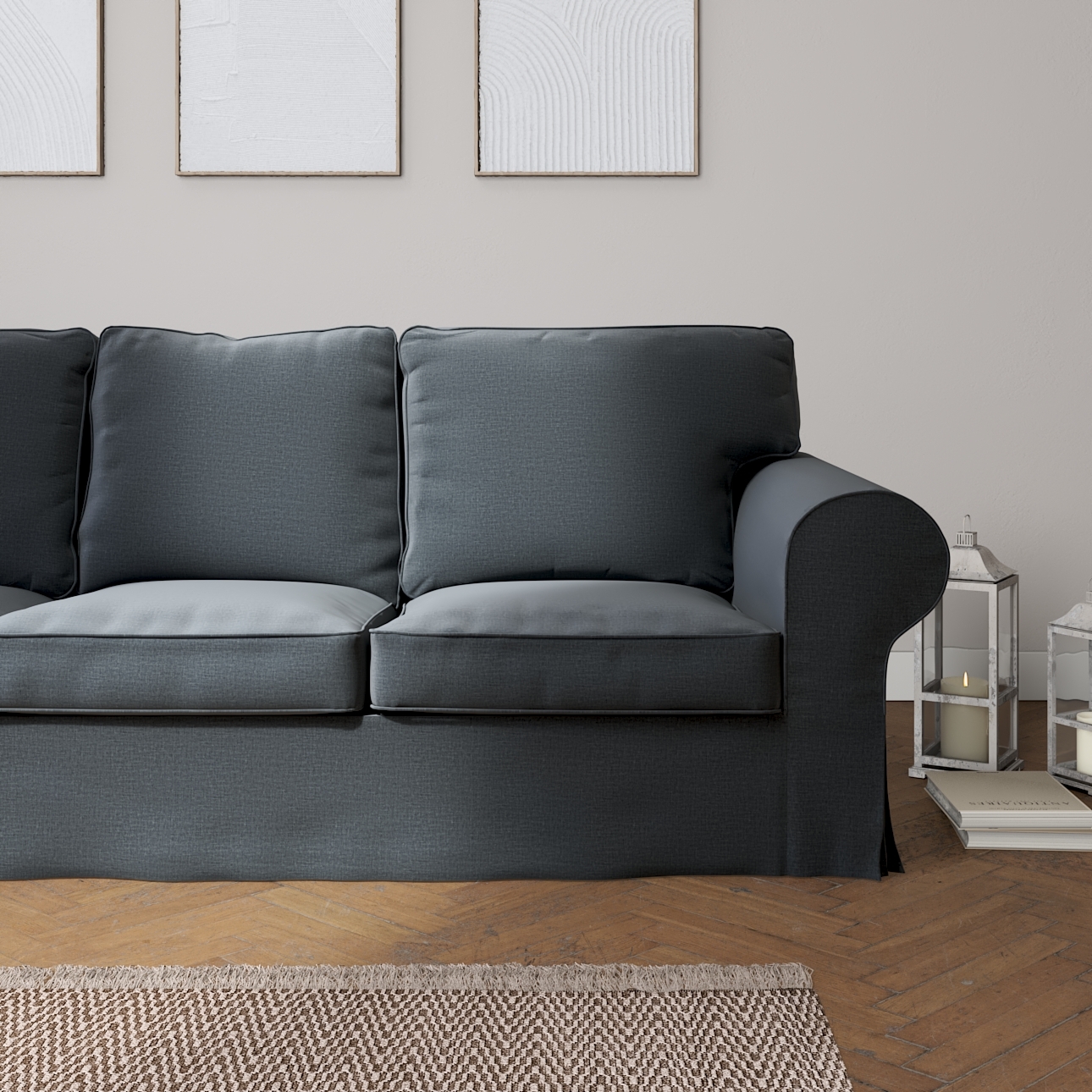 Bezug für Ektorp 3-Sitzer Schlafsofa, neues Modell (2013), graphite, 40cm x günstig online kaufen