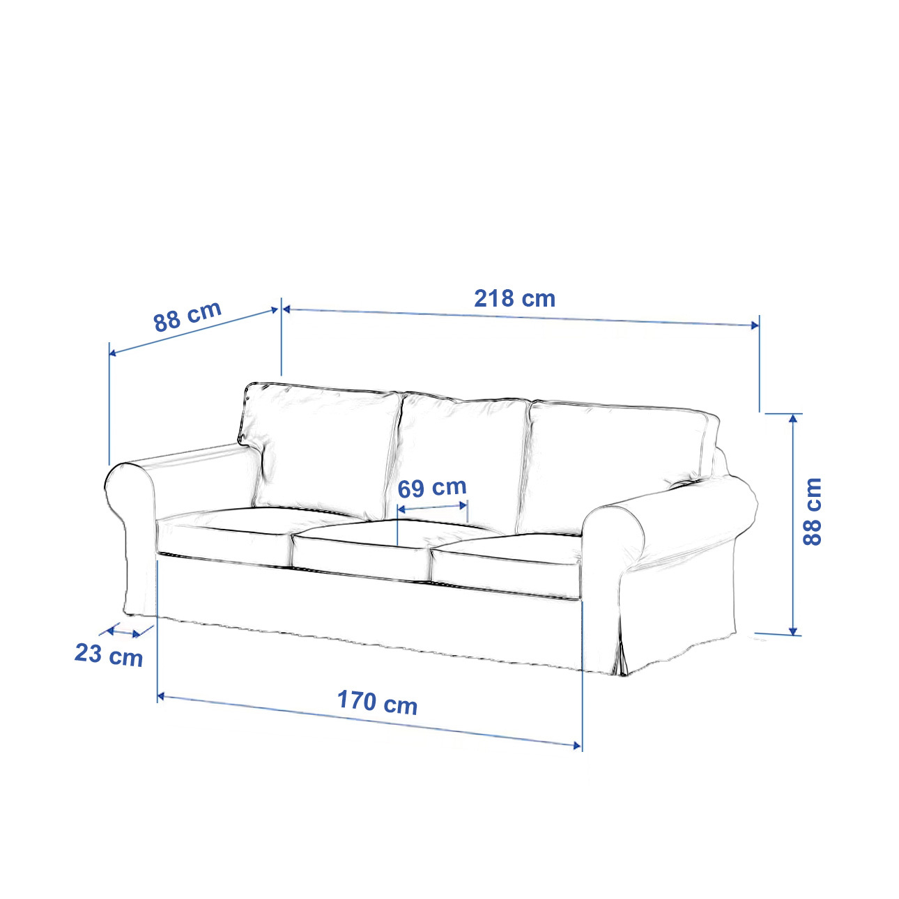 Potah na pohovku IKEA Ektorp 3-místná rozkládací, NOVÝ MODEL 2013