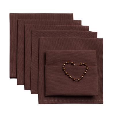 Servietten Set 6 Stck 42x42cm Loneta braun