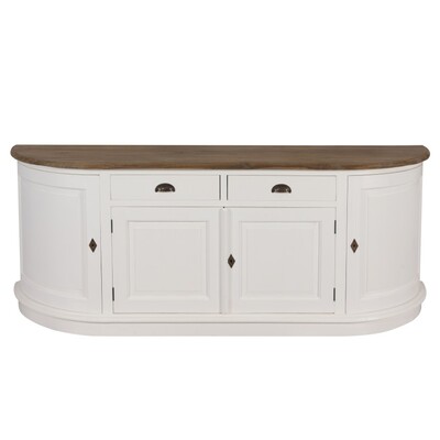 Kommode Brighton mit 2 Schubladen + 4 Türen white & natural