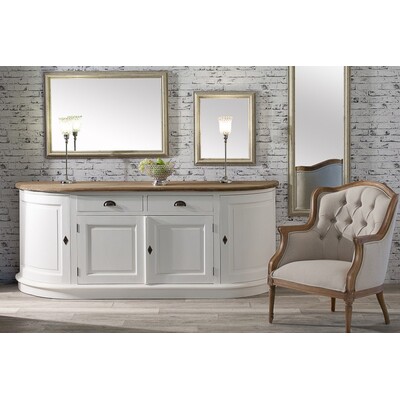 Komoda Brighton 4 drzwi + 2 szuflady white&natural 210 x 50 x 86 cm